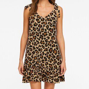 New Judith March Leopard Print‎ Tie Bow Strap Dress